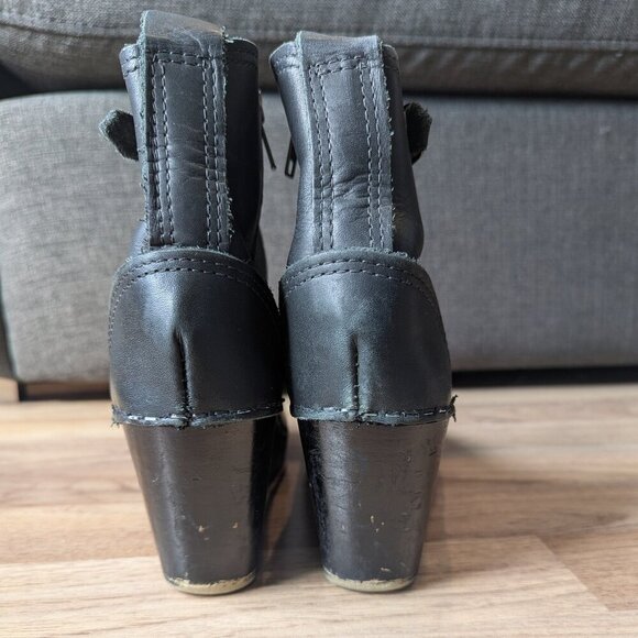 No. 6 Store Leather Clog Boots | Handmade Classic | Black - Picture 4 of 13